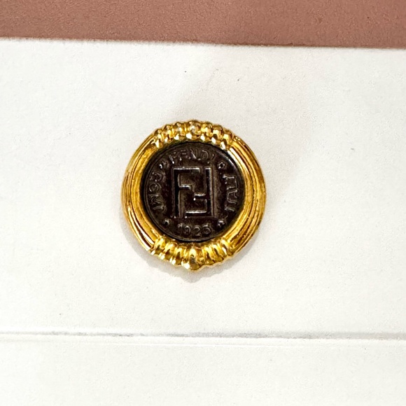 Fendi Gold Coin Brooch - Picture 2 of 5